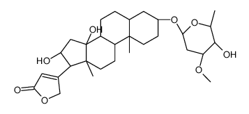 3-[(3S,5R,10S,13R,14S,16S,17R)-14,16-dihydroxy-3-[(2R,5R)-5-hydroxy-4-methoxy-6-methyloxan-2-yl]oxy-10,13-dimethyl-1,2,3,4,5,6,7,8,9,11,12,15,16,17-tetradecahydrocyclopenta[a]phenanthren-17-yl]-2H-furan-5-one Structure