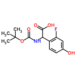 α-[[((1,1-二甲基乙氧基)羰基]氨基]-2-氟-4-羟基苯乙酸结构式