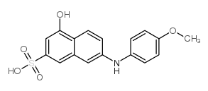 4-羟基-7-[(4-甲氧基苯基)氨基]萘-2-磺酸结构式
