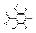 acide dichloro-3,5-hydroxy-2-methoxy-6-methyl-4-benzoique Structure