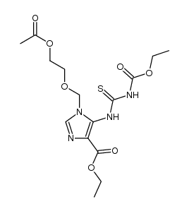 1-[(2-Acetoxyethoxy)methyl]-5-(N'-ethoxycarbonylthiocarbamoyl)amino-4-ethoxycarbonylimidazole Structure