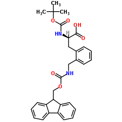Boc-2-(Fmoc-氨基甲基)-D-苯丙氨酸结构式