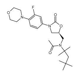 N-tert-octyl-N-(((S)-3-(3-fluoro-4-morpholinophenyl)-2-oxazolidin-5-yl)methyl)acetamide结构式