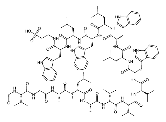 des(ethanolamine)taurine(16)-gramicidin A Structure