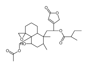 [(1S)-2-[(1S,2R,4S,4aR,8aR)-4a-(acetyloxymethyl)-4-hydroxy-1,2-dimethylspiro[3,4,6,7,8,8a-hexahydro-2H-naphthalene-5,2'-oxirane]-1-yl]-1-(5-oxo-2H-furan-3-yl)ethyl] (2S)-2-methylbutanoate Structure