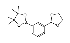 3-(1,3-二氧戊环-2-基)苯基硼酸频哪醇酯结构式