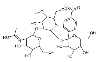 4-nitrophenyl O-(2- acetamido-2-deoxyglucopyranosyl)-(1-2)-O-(4-O-methylmannopyranosyl)-(1-6)-glucopyranoside structure