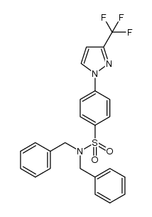 N,N-dibenzyl-4-[3-(trifluoromethyl)-1H-pyrazol-1-yl]benzenesulfonamide Structure