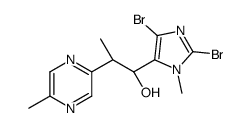 (1R,2R)-1-(2,5-dibromo-3-methylimidazol-4-yl)-2-(5-methylpyrazin-2-yl)propan-1-ol Structure