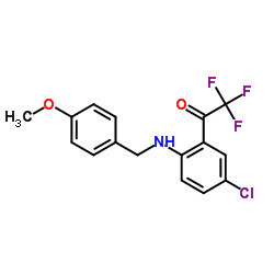 4-Chloro-N-(4-methoxybenzyl)-2-(trifluoroacetyl)aniline Structure