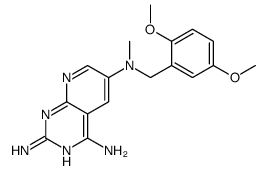 N4-[(2,5-dimethoxyphenyl)methyl]-N4-methyl-2,8,10-triazabicyclo[4.4.0]deca-2,4,6,8,10-pentaene-4,7,9-triamine Structure