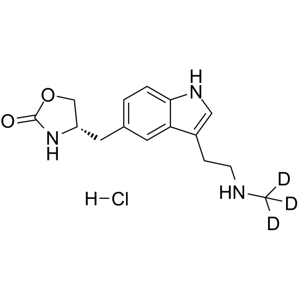 N-Desmethyl Zolmitriptan-d3 hydrochloride结构式
