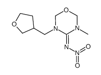 N-(3-methyl-5-((tetrahydrofuran-3-yl)methyl)-1,3,5-oxadiazinan-4-ylidene)nitramide结构式