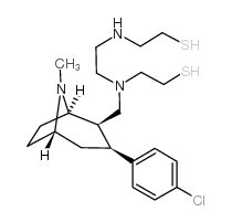 2-[2-[[3-(4-chlorophenyl)-8-methyl-8-azabicyclo[3.2.1]octan-4-yl]methyl-(2-sulfanylethyl)amino]ethylamino]ethanethiol Structure