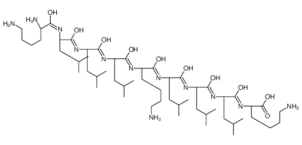(2S)-6-amino-2-[[(2S)-2-[[(2S)-2-[[(2S)-2-[[(2S)-6-amino-2-[[(2S)-2-[[(2S)-2-[[(2S)-2-[[(2S)-2,6-diaminohexanoyl]amino]-4-methylpentanoyl]amino]-4-methylpentanoyl]amino]-4-methylpentanoyl]amino]hexanoyl]amino]-4-methylpentanoyl]amino]-4-methylpentanoyl]am Structure