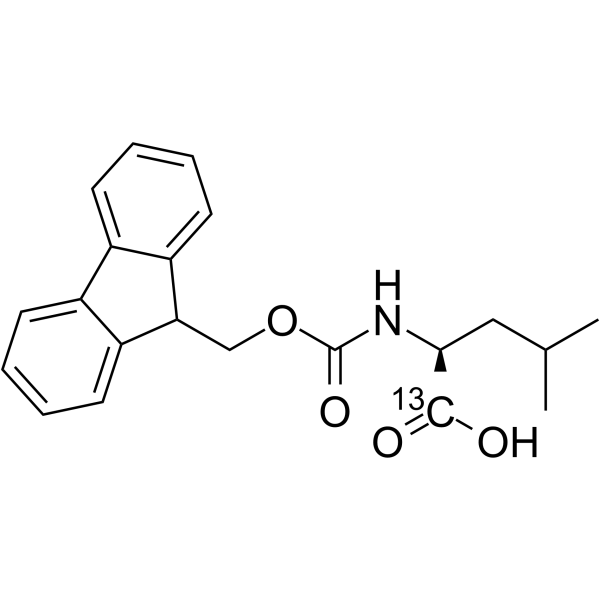 N-(9-芴甲氧羰基)-L-亮氨酸-1-13C结构式