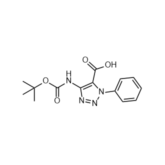 4-((叔丁氧羰基)氨基)-1-苯基-1H-1,2,3-三唑-5-羧酸结构式