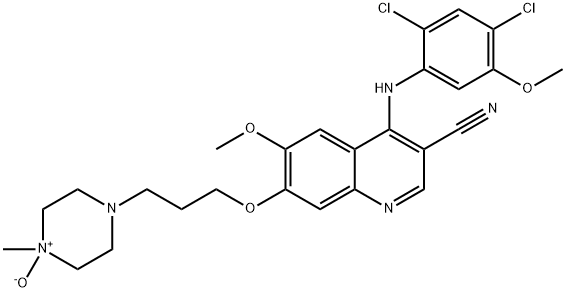 3-Quinolinecarbonitrile, 4-[(2,4-dichloro-5-methoxyphenyl)amino]-6-methoxy-7-[3-(4-methyl-4-oxido-1-piperazinyl)propoxy]- picture