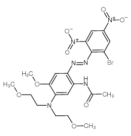 N-[5-[双(2-甲氧基乙基)氨基]-2-[(2-溴-4,6-二硝基苯基)偶氮]-4-甲氧基苯基]乙酰胺结构式