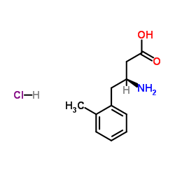 (S)-3-氨基-4-(2-甲基苯基)丁酸盐酸盐结构式