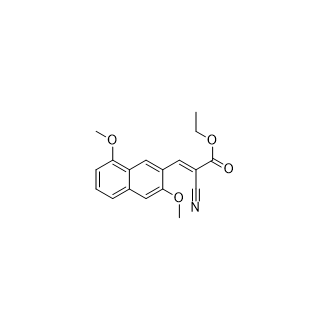 (E)-2-氰基-3-(3,8-二甲氧基萘-2-基)丙烯酸乙酯结构式