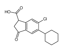 6-chloro-5-cyclohexyl-3-oxo-1,2-dihydroindene-1-carboxylic acid Structure