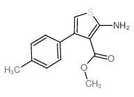 2-氨基-4-(4-甲基苯基)噻吩-3-羧酸甲酯结构式