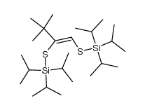 3,3-dimethyl-1,2-bis-triisopropylsilanylsulfanyl-but-1-ene结构式