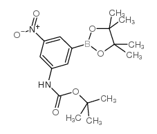 (3-Boc-氨基-5-硝基苯基)硼酸结构式