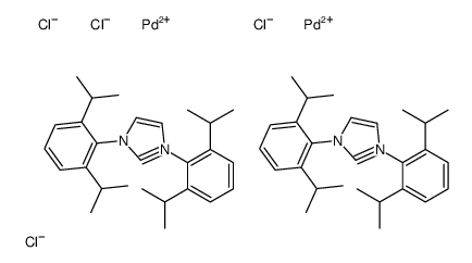 二氯-[1,3-双(二异丙苯基)咪唑-2-基]钯(II)二聚体结构式