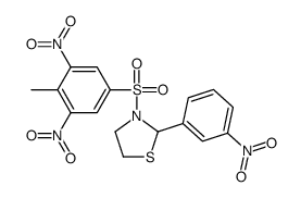 (9CI)-3-[(4-甲基-3,5-二硝基苯基)磺酰基]-2-(3-硝基苯基)-噻唑烷结构式