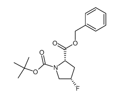 N-tert-butoxycarbonyl-(2S,4S)-4-fluoroproline benzyl ester结构式