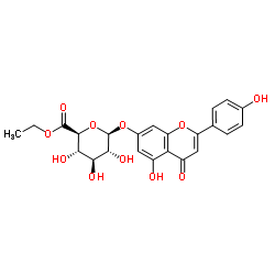 Apigenin-7-O-glucuronide-6'-ethyl ester structure