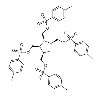 (1RS,2RS,3SR,4SR)-1,2,3,4-tetrakis(((tolyl-4-sylfonyl)oxy)methyl)cyclopentane结构式