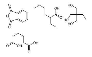 己二酸与2-乙基己酸、2-乙基-2-(羟甲基)-1,3-丙二醇和1,3-异苯基呋喃二酮的聚合物结构式