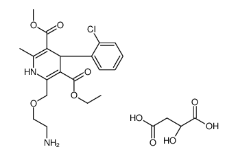 3-O-ethyl 5-O-methyl (4S)-2-(2-aminoethoxymethyl)-4-(2-chlorophenyl)-6-methyl-1,4-dihydropyridine-3,5-dicarboxylate,(2S)-2-hydroxybutanedioic acid Structure