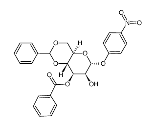 p-nitrophenyl 3-O-benzoyl-4,6-di-O-benzylidene-α-D-mannopyranoside Structure
