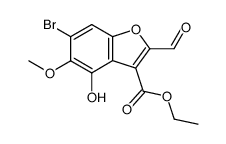 2-formyl-3-carboethoxy-4-hydroxy-5-methoxy-6-bromobenzofuran结构式
