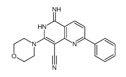 5-amino-7-morpholin-4-yl-2-phenyl-1,6-naphthyridine-8-carbonitrile结构式