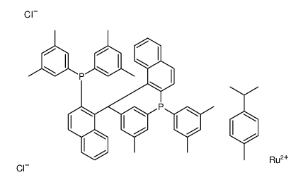 [(R)-(+)-2,2'-双[二(3,5-二甲苯基)膦]-1,1'-联萘](对伞花烃)氯化钌(II)氯化物结构式