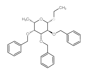 乙基 2,3,4-三-O-苄基-1-硫代-BETA-L-吡喃岩藻糖苷结构式