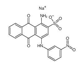 Sodium; 1-amino-4-(3-nitro-phenylamino)-9,10-dioxo-9,10-dihydro-anthracene-2-sulfonate结构式