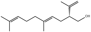 4,8-Decadien-1-ol, 5,9-dimethyl-2-(1-methylethenyl)-, (2R,4E)- Structure