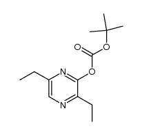 2-t-butoxycarbonyloxy-3,6-diethylpyrazine结构式