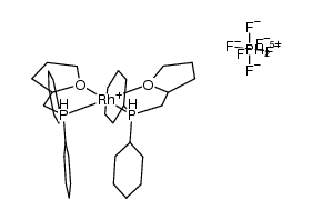 cis-bis[dicyclohexyl(tetrahydrofurfuryl)phosphine-O,P]rhodium(I)-hexafluorophosphate Structure