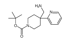 4-(氨基甲基)-4-(吡啶-2-基)哌啶-1-羧酸叔丁酯结构式