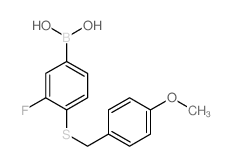 3-氟-4-(4-甲氧基苄基硫代)苯硼酸结构式