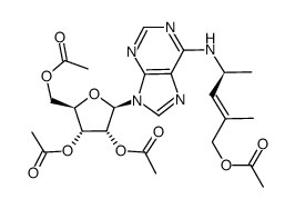 -N-(4-acetyloxy-1,3-dimethyl-2-butenyl)adenosine 2',3',5'-triacetate Structure