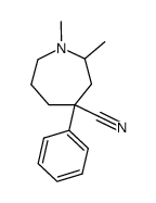 1,2-dimethyl-4-phenyl-hexahydro-azepine-4-carbonitrile结构式