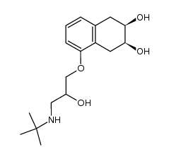 2,3-cis-1,2,3,4-tetrahydro-5-[2-hydroxy-3-(tert-butylamino)propoxy]-2,3-naphthalenediol结构式